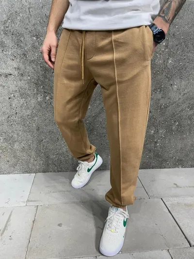 Pantaloni Jogger Fit Beige Bgas1148(aj6269) (mărime: S)