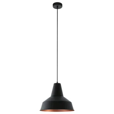 Lampa suspendata SOMERTON negru, copper 220-240V,50/60Hz IP20