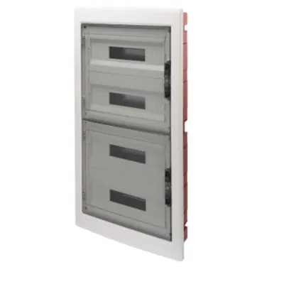 Tablou Electric - Panel With Window and Extractable Frame - Smoked Door - Terminal Block N 4x[(3x16)+(17x10)] E 4x[(3x16)+(17x10)]-(18x4) 72m-Ip40