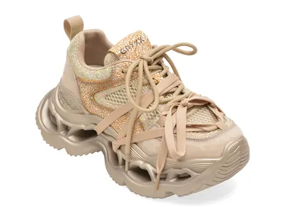 Pantofi sport GRYXX bej, Q2552, din material textil si piele naturala