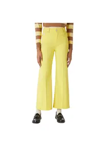 Pantaloni dama Trussardi - evazati - 5 buzunare - galben - bumbac -