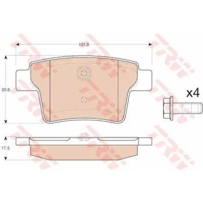 Set placute frana, frana disc TRW GDB1988