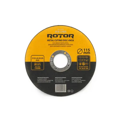 Disc abraziv pentru metal+inox ROTOR 115*1,0*22,23