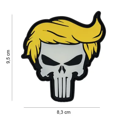 Patch 3D PVC Punisher Skull Glow in Dark – Yellow Hair - Default Title