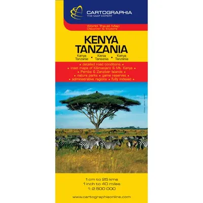 Hartă rutieră Kenya, Tanzania - Paperback - ***