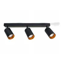 Aplica LED, 3 becuri GU10, IP20, abajururi rabatabile 90 grade, rotatie 350 grade, Eris Gold