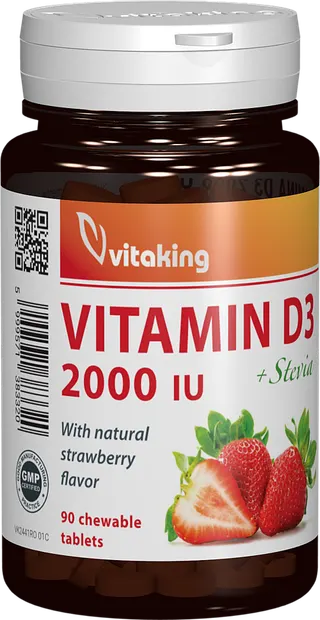 Vitamina D3 2000UI, 90 comprimate masticabile, Vitaking