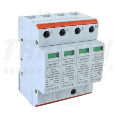 Descarcator de supratensiuni,AC,cl.2,elem.modular inlocuibil TTV2-60-3P+N/PE 230/400 V, 50 Hz, 30/60 kA (8/20 us), 3P+N/PE