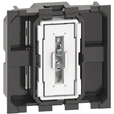 Buton cu revenire borne automate, iluminabil 2M Bticino Living Now K4005M2A, alb, negru