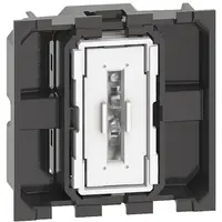 Buton cu revenire borne automate, iluminabil 2M Bticino Living Now K4005M2A, alb, negru
