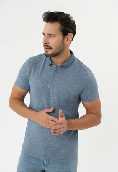 Tricou polo barbati O-Mango - Albastru deschis