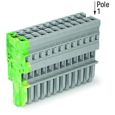 1-conductor female plug; 4 mm²; 15-pole; 4,00 mm²; green-yellow, gray