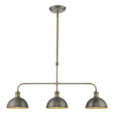 Lampa suspendata Governor 3 Light Bar Antique Chrome Antique Brass