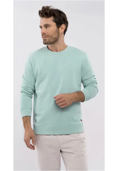 Bluza de trening cu decolteu la baza gatului B-Andy pentru barbati - menta