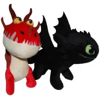 Set 2 jucarii de plus, Whitehouse Leisure, Toothless 25 cm si Monstrous Nightmare 20 cm
