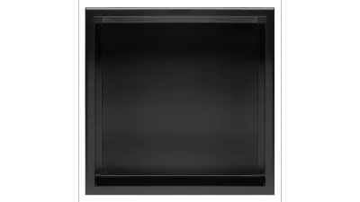 Raft baie incastrat 30x30 cm, negru mat, Rea
