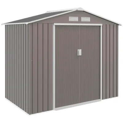 Outsunny Magazie Gradina - Căsuță de Grădină Metal 213x130x185 cm cu Uși Glisante | Aosom Romania