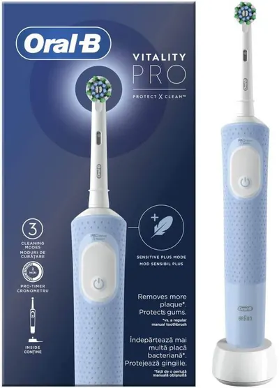 Periuță de dinți electrică Oral-B - D103 Pro 6/15/7, 1 duză , albastru