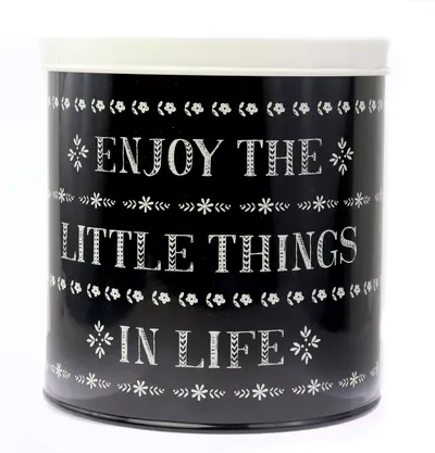 Cutie metalica rotunda - Little Things Storage Tin Black