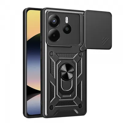 Husa pentru Xiaomi Redmi Note 14 4G (Regional), Techsuit, CamShield, Neagra