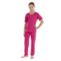Pijama fete AV2419 ciclame/negru flowers, Andana | marimea 34 (7/8 ani)