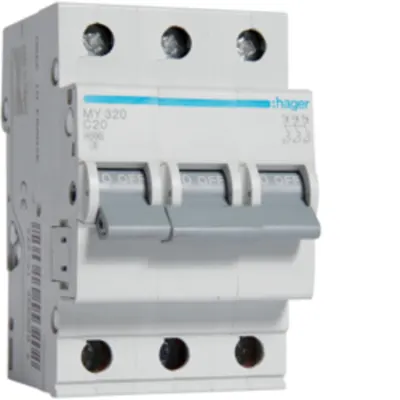 Disjunctor 3P, 20A, 4,5kA, C, 3M