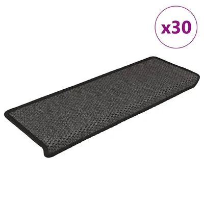 vidaXL Covorașe autoadezive scări 30 buc antracit 65x21x4 aspect sisal