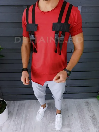 Tricou barbati slim fit asimetric ZR A8489 P20-2.2