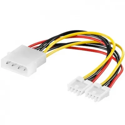 Cablu alimentare Molex la 2 x Floppy 4 pini T-M