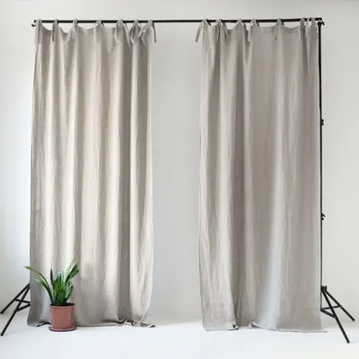 Draperie subțire cu bucle de prindere Linen Tales Daytime, 250 x 130 cm, bej
