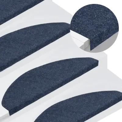 vidaXL Covorașe scări autoadezive, 15 buc., albastru, 65x22,5x3,5 cm