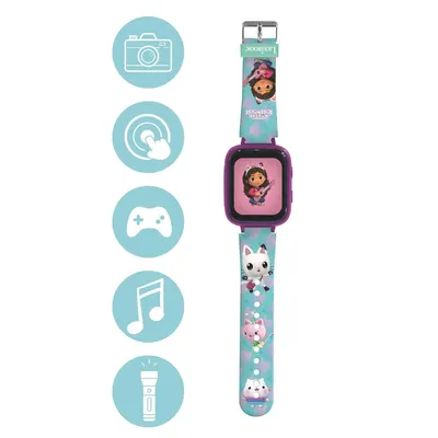 Ceas smart pentru copii Lexibook – Gabby's Dollhouse, 8GB memorie, cu cameră
