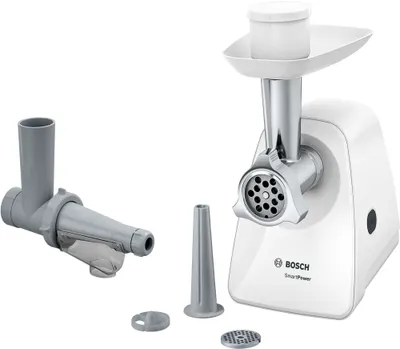 Mașină de tocat carne Bosch - MFW251515W, 350W, 1.7 kg/min, alb