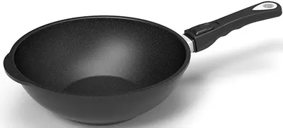 Tigaie wok cu mâner mobil AMT - 26 cm, negru