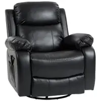 HOMCOM Fotoliu de masaj cu 8 capete vibrante, fotoliu relax, spătar reglabil + suport pentru picioare, Negru | Aosom Romania