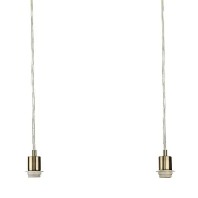 Lampa suspendata 3 Light Antique Brass E27 Suspension With Clear Cable