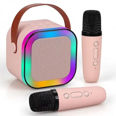 Set Karaoke cu 2 Microfoane, Boxa Portabila Bluetooth
