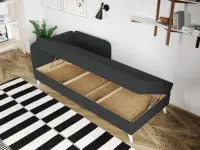 Lichidare Divan colt dreapta tapitat Gri Inchis Soft Rabatabil