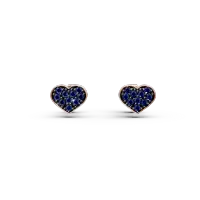Cercei inimi din aur roz cu safire de 0.2ct