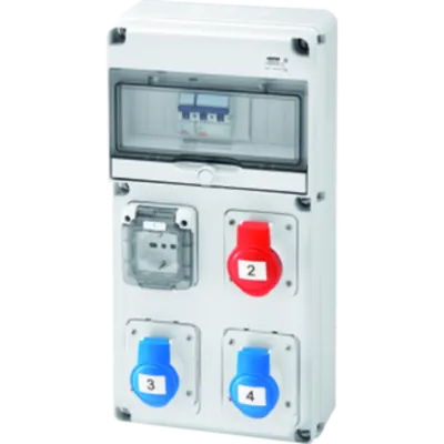 Organizator de santier Q-DIN 10 ASD - 3 IEC 309-1 SOCKET OUTLET IT / DE - IP44