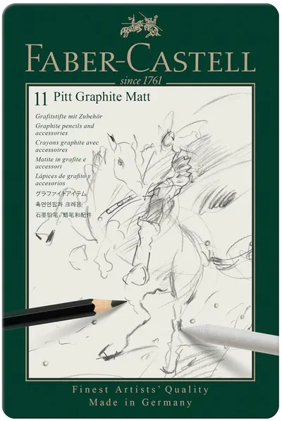 Set creioane grafit Faber-Castell Pitt - Mat, 11 piese
