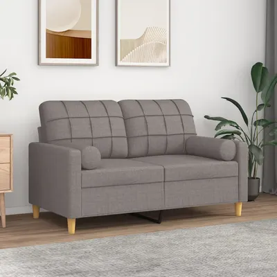 vidaXL Perne decorative, 2 buc., gri taupe, Ø15x50 cm, textil