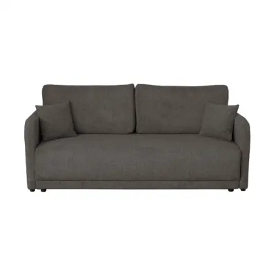 Canapea extensibila BERNA S, 3 locuri, cu arcuri si lada depozitare, gri inchis, 210x110x93 cm