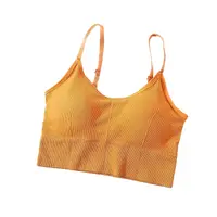 L/XL - Bustiera Sport pentru Dama, cu Bretele Reglabile si Spatele Gol, Fara Cusaturi, Model Push Up, Galben, MIX14113-1242