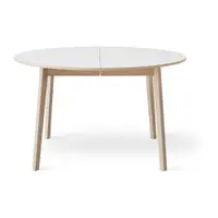 Masă de dining rotundă extensibilă cu blat alb cu blat suplimentar ø 130 cm Single – Hammel Furniture