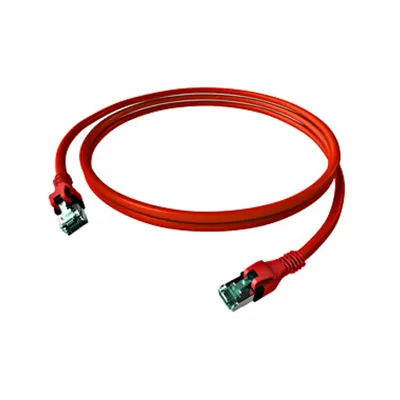 Patchcablu Cat.6a push pull ecranat RJ45 roșu ,LS0H, 3m
