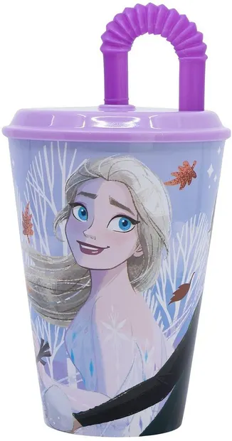 Pahar Stor Frozen Straw - Frunze de toamnă, 430 ml