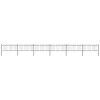 vidaXL Gard de grădină cu vârf circular din oțel, 1005x80 cm, negru