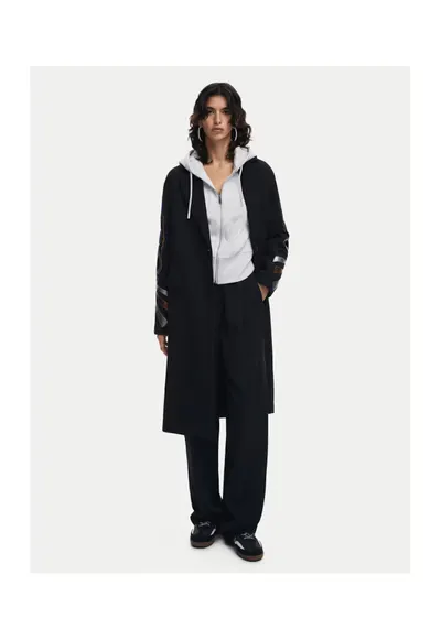 Palton dama - 304478529 - Poliester/Lana - Negru - Negru