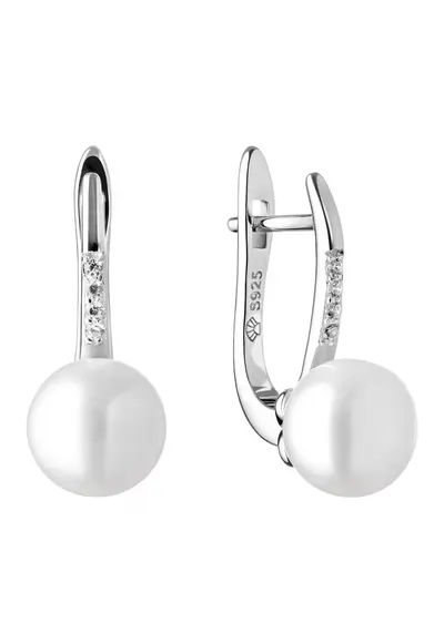 Cercei argint cu perle naturale si zirconia - Allure